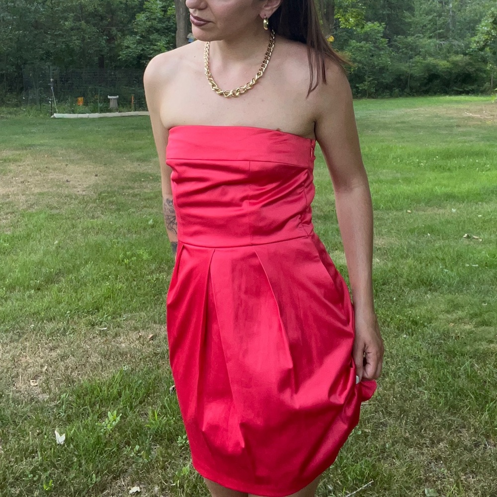 JUMP GIRL 💄Satin Strapless Mini Dress